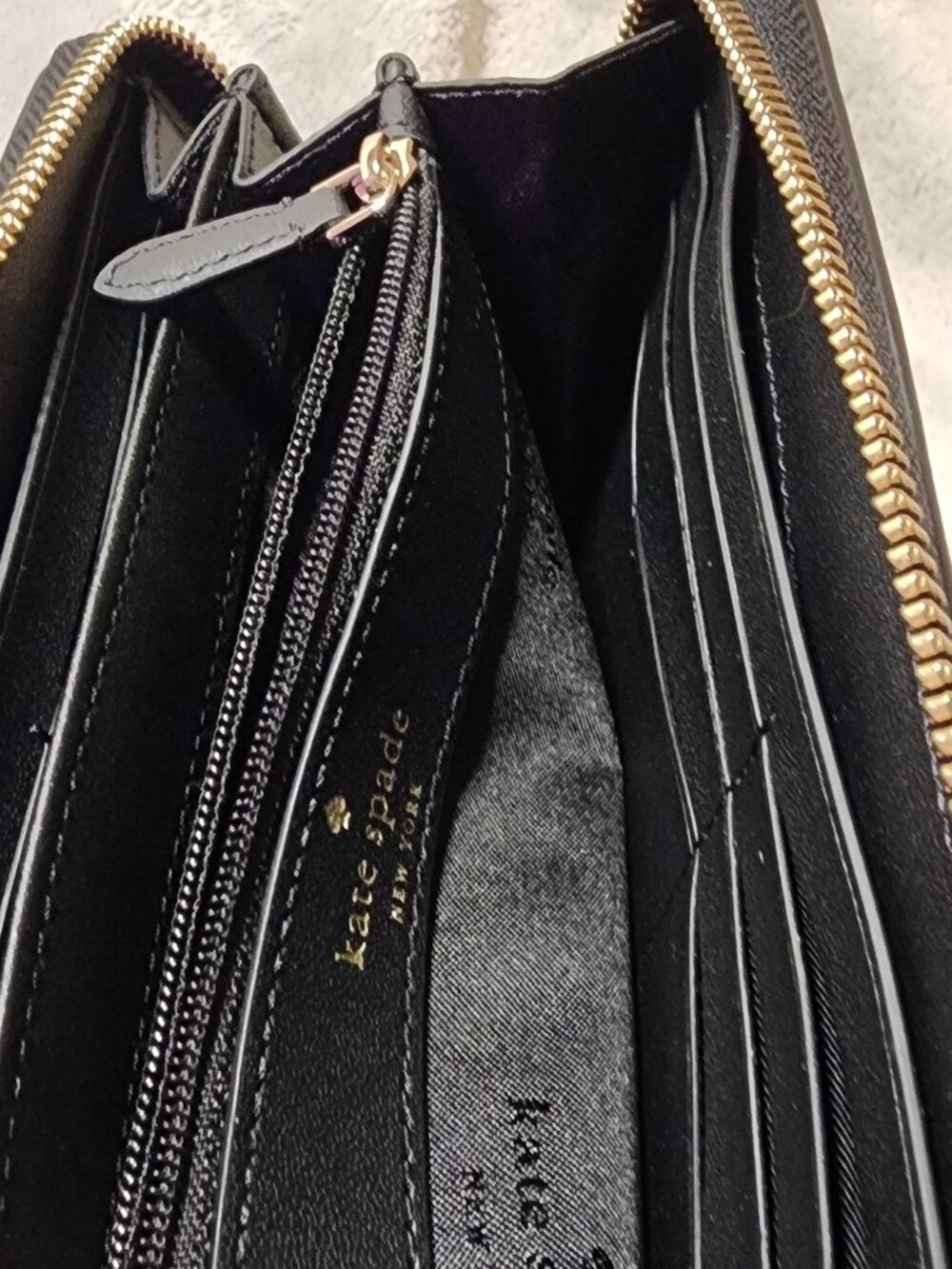 *NWT* Kate Spade Staci Continental Wallet Long zipper cream & Black - Picture 13 of 16